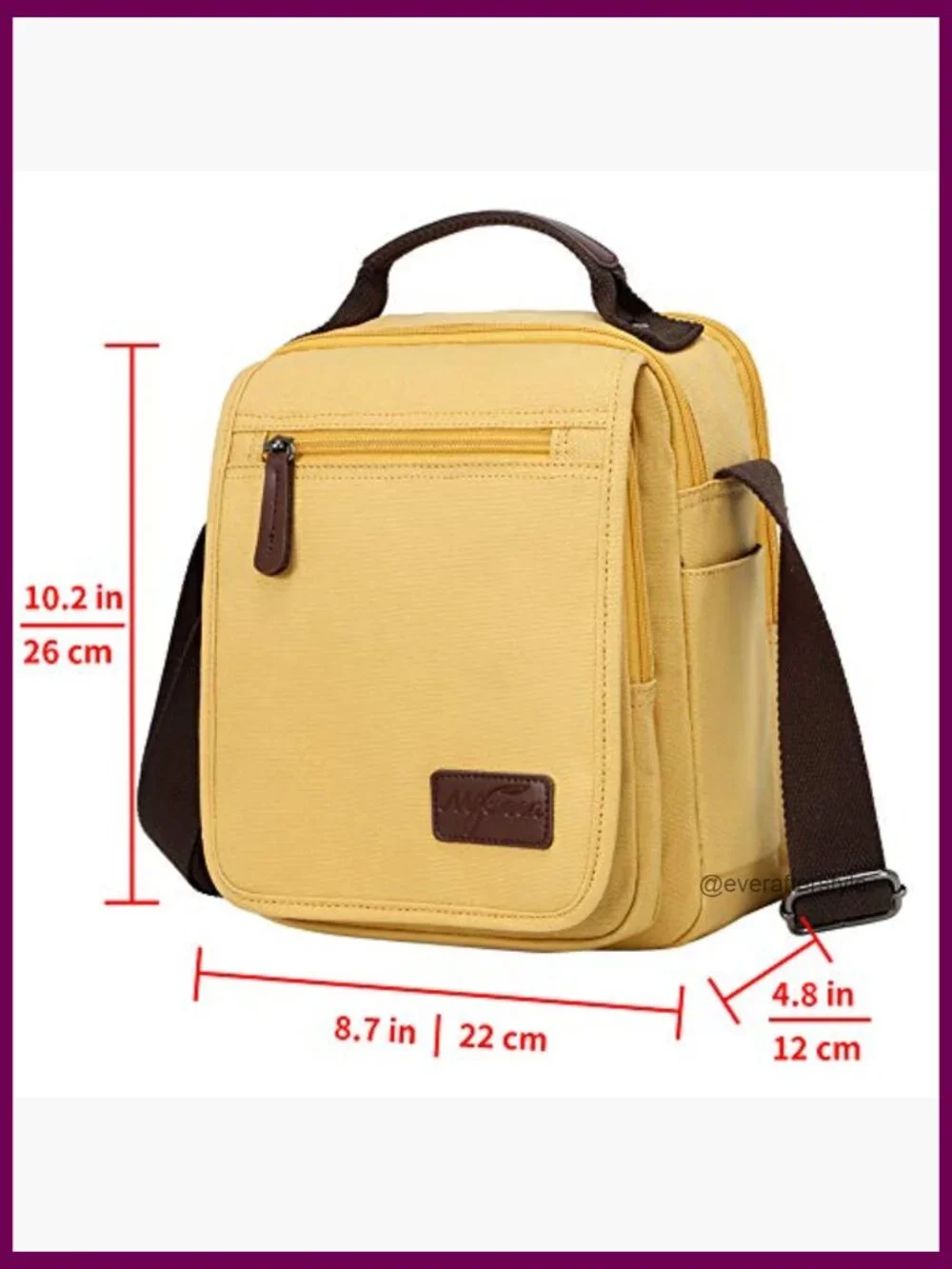 Small Canvas Crossbody Shoulder Messenger Bag with Multiple Pockets